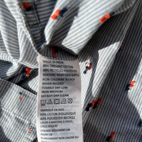 Men's PrAna Button-Down Shirt Multicolor Geometric M Cotton Hippy BOHO City Sun - Picture 7 of 12